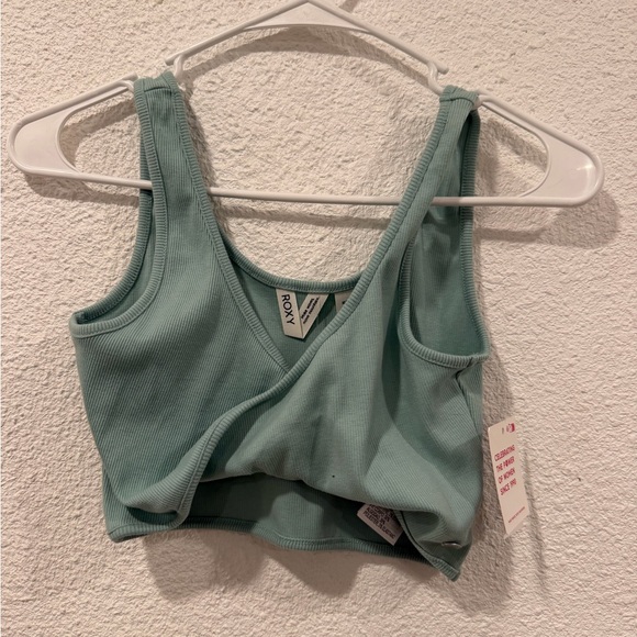 Roxy Tops - Roxy Women's Seafoam Ribbed twist Crop Top